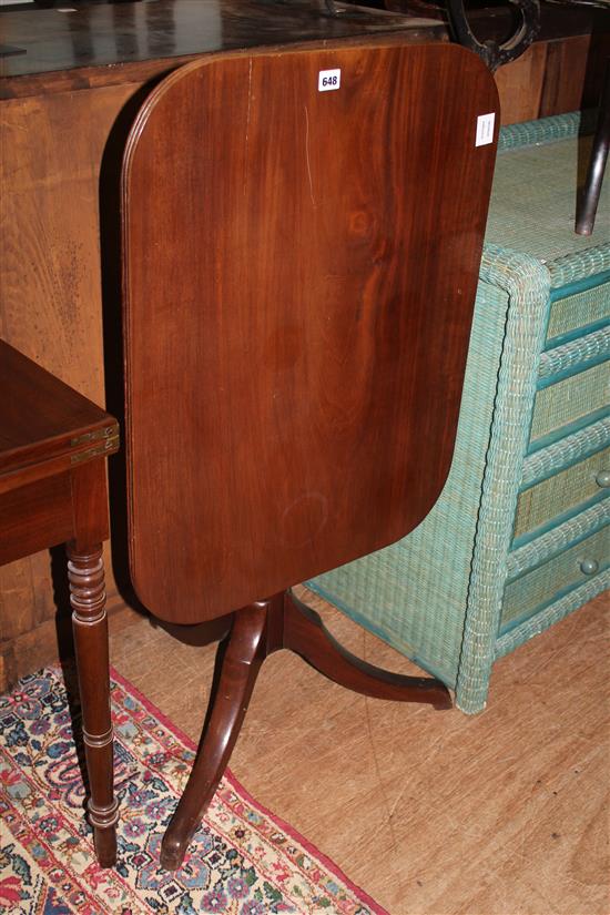 Regency mahogany rectangular snap top tea table